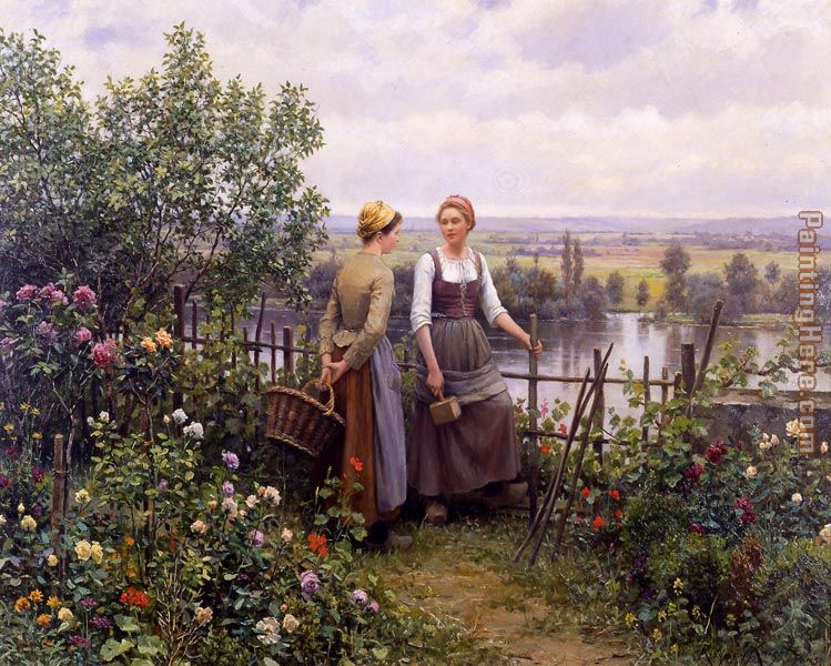 Daniel Ridgway Knight Maria and Madeleine on the Terrace